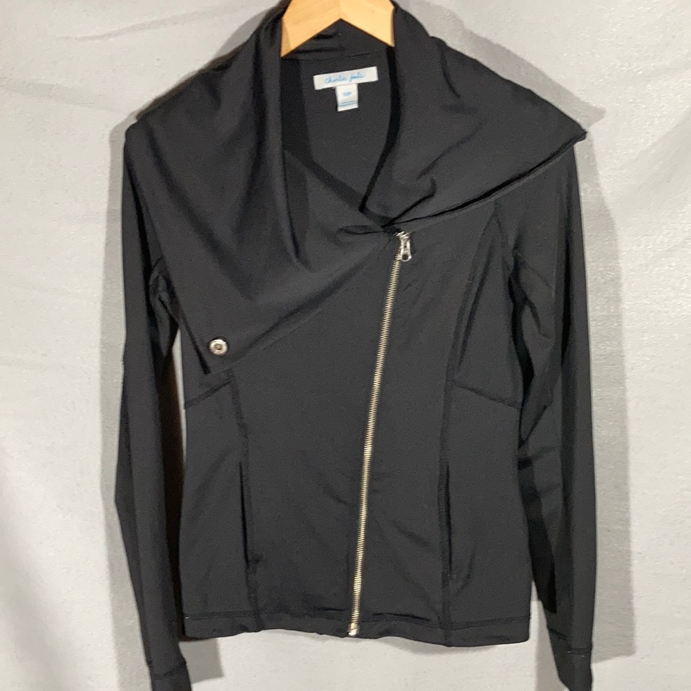 Charlie Jade Black poly/ spandex jacket Sz S
